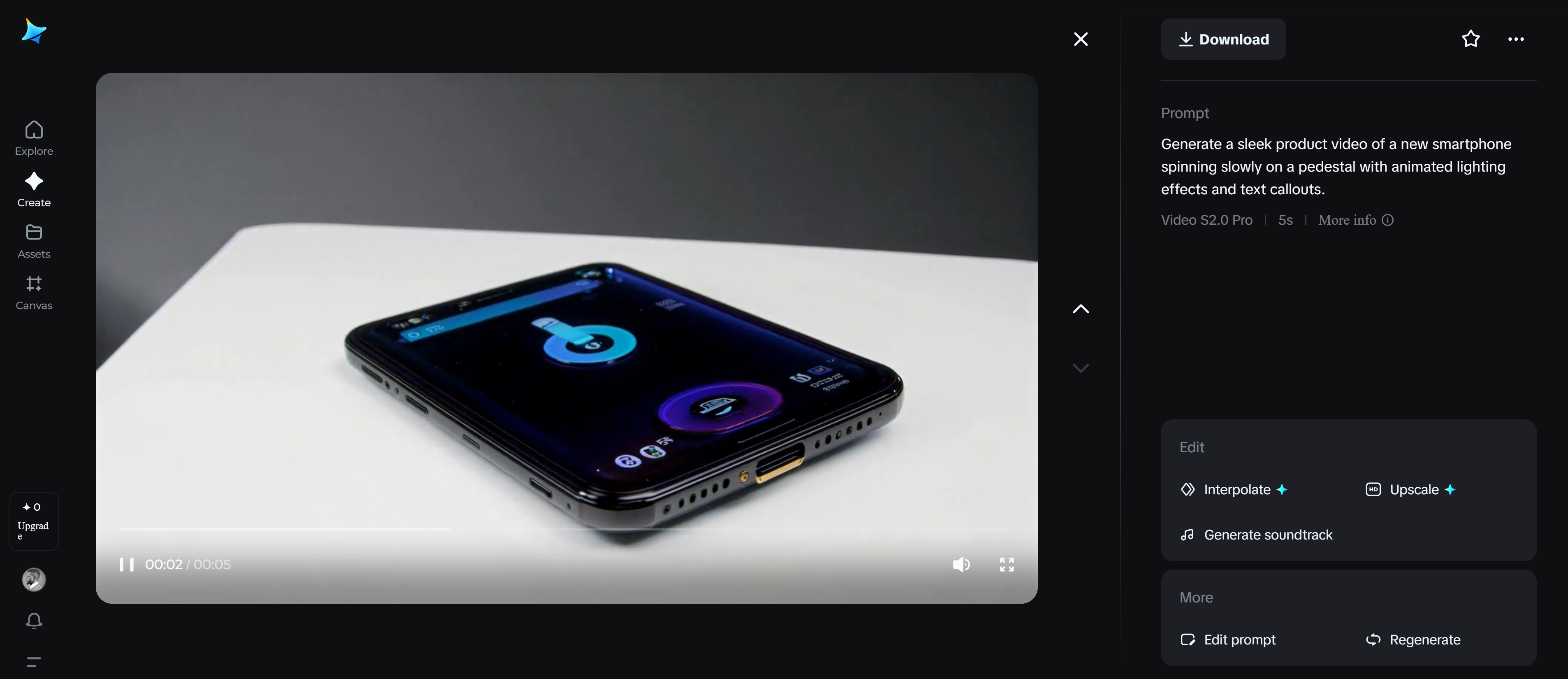 Product showcase video