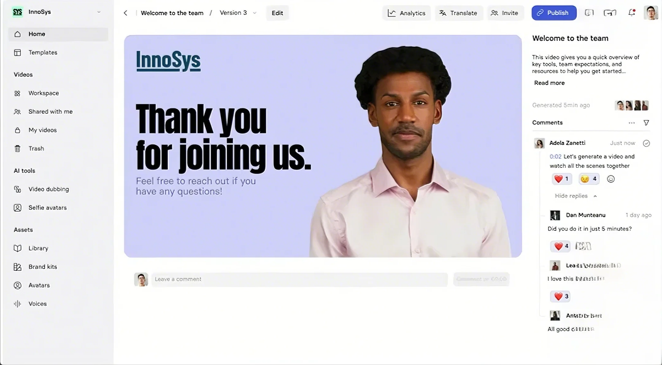 Các trang web như Invideo AI