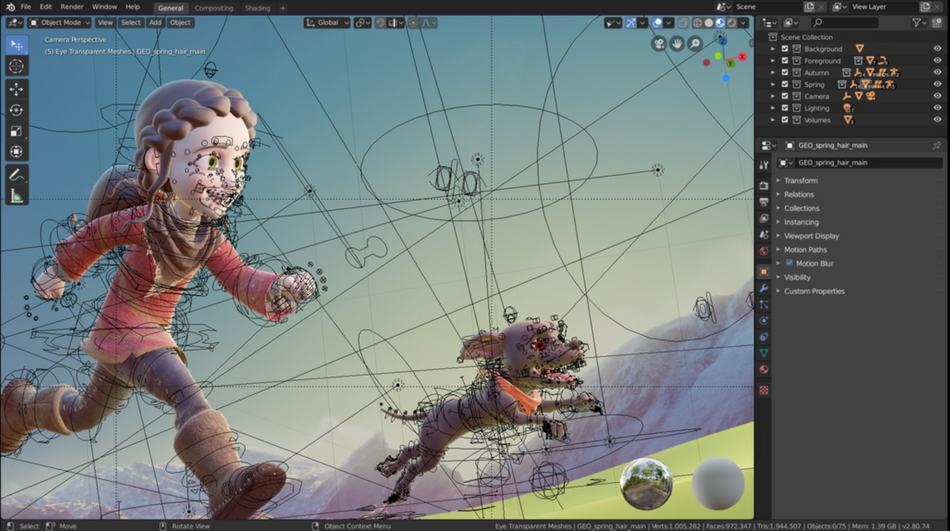 Interface of Blender - another useful and easy motion graphics software