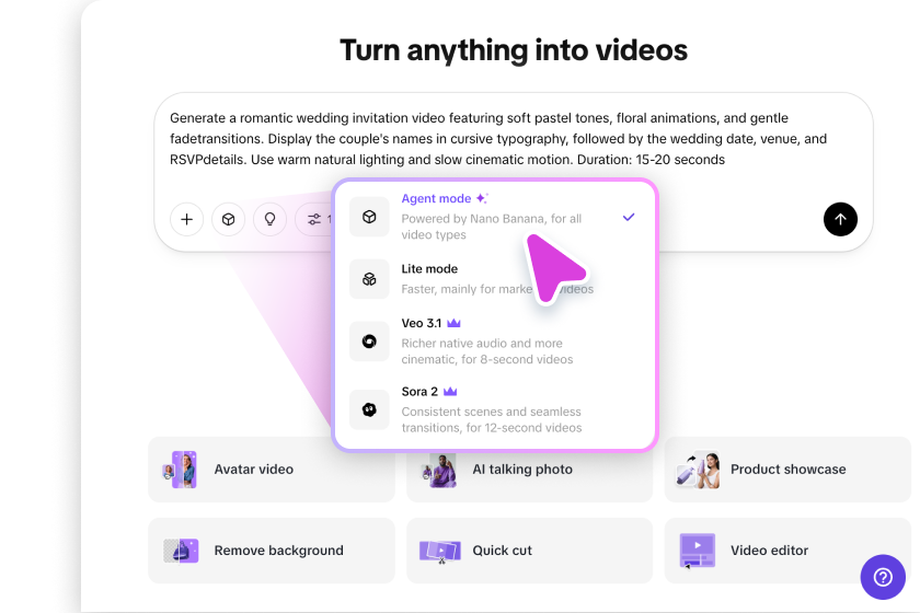 Generate invitation videos