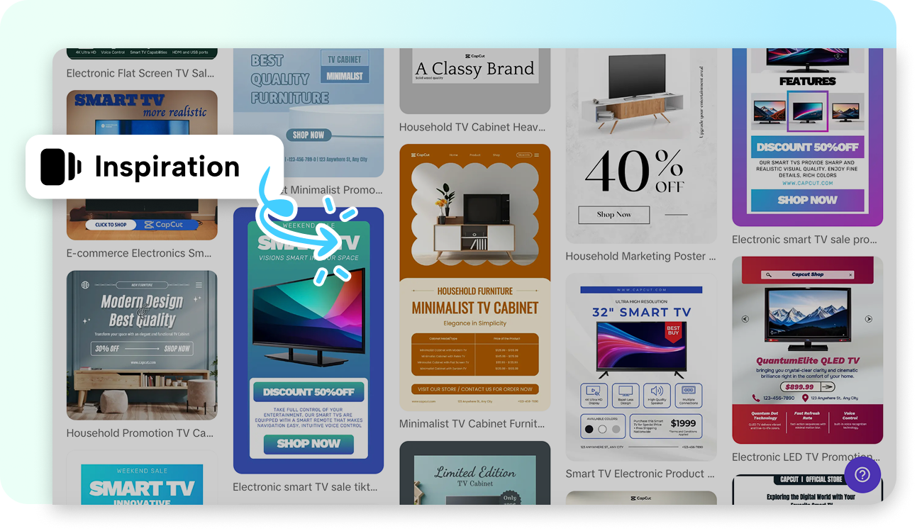 Customizable TV commercial templates