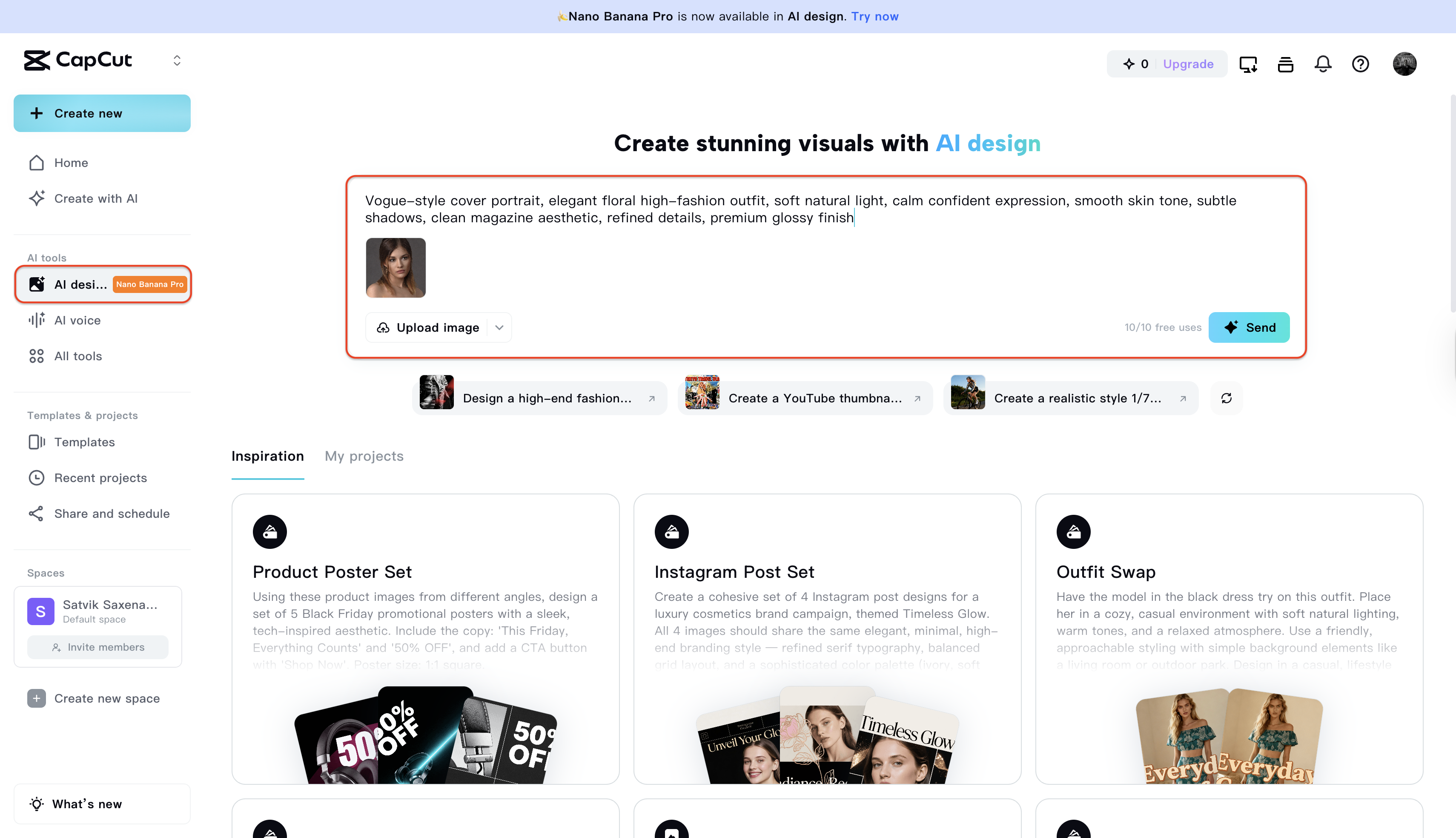Define the look with a precise prompt