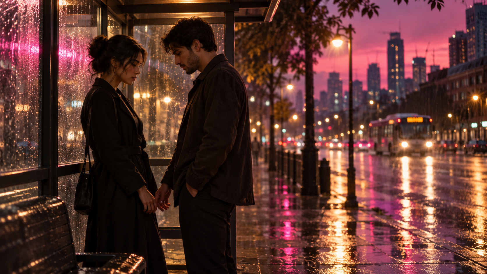 Tera Hun Jaan LeCapCut템플릿: Rainy Bus-Stop 거의 터치