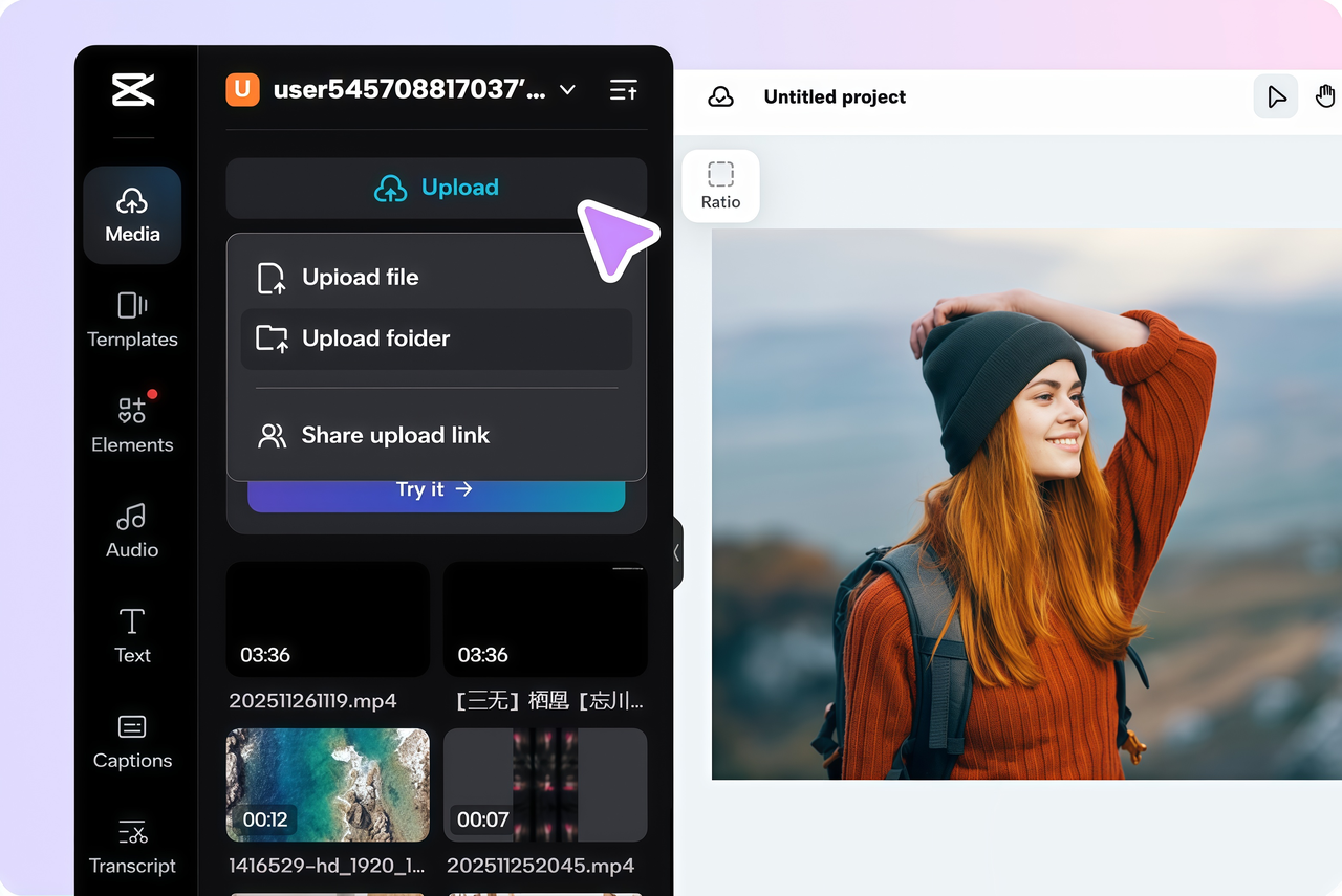 Upload videos in multiple ways