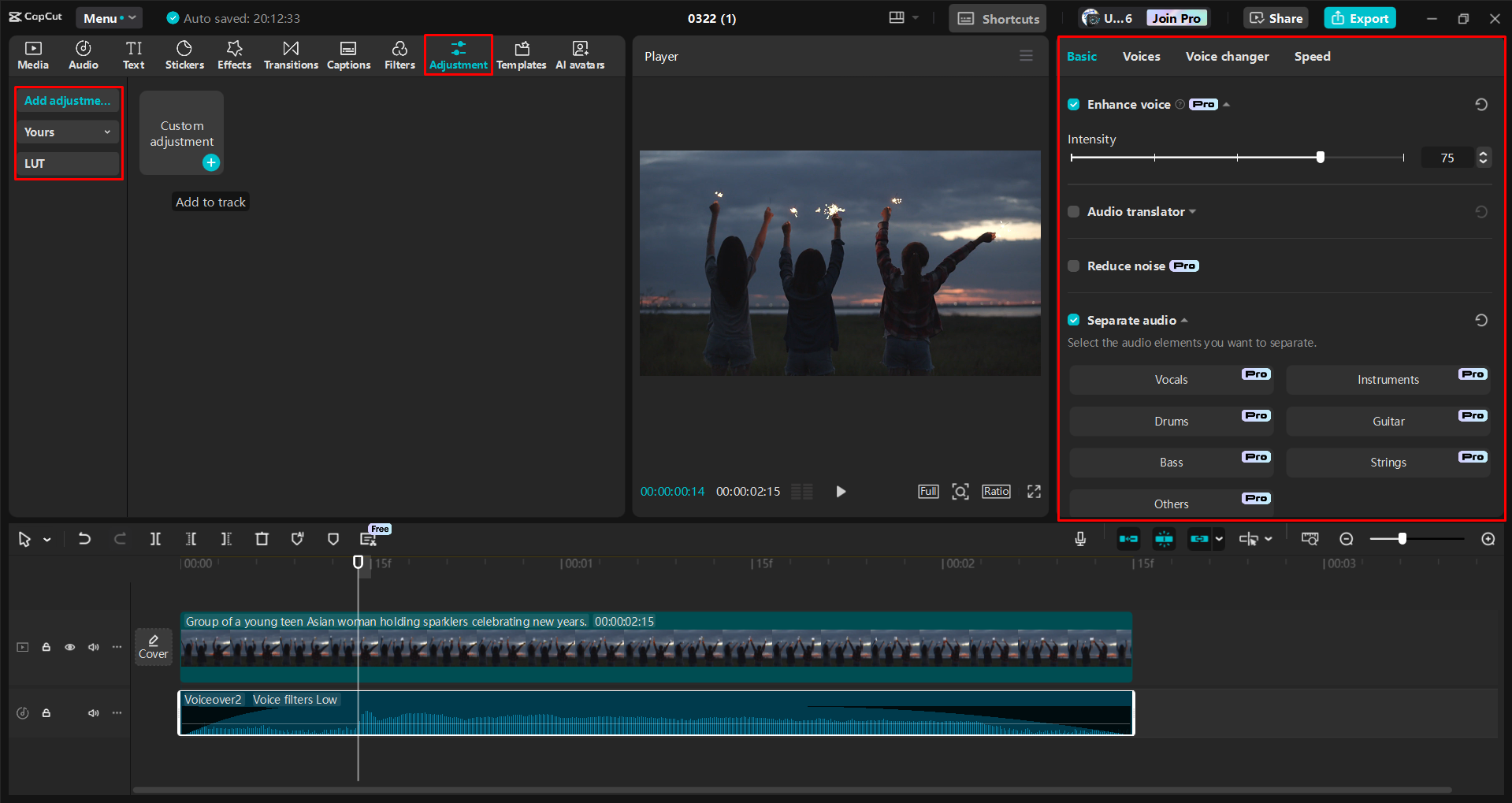Adding and editing music in videos using the CapCut desktop video editor