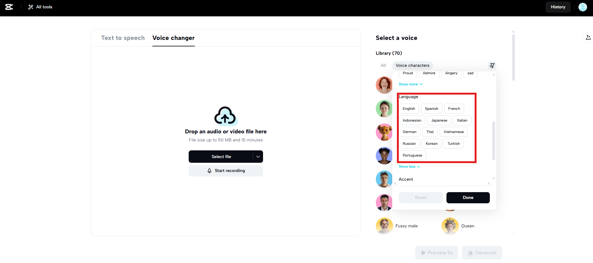 Multilingual support