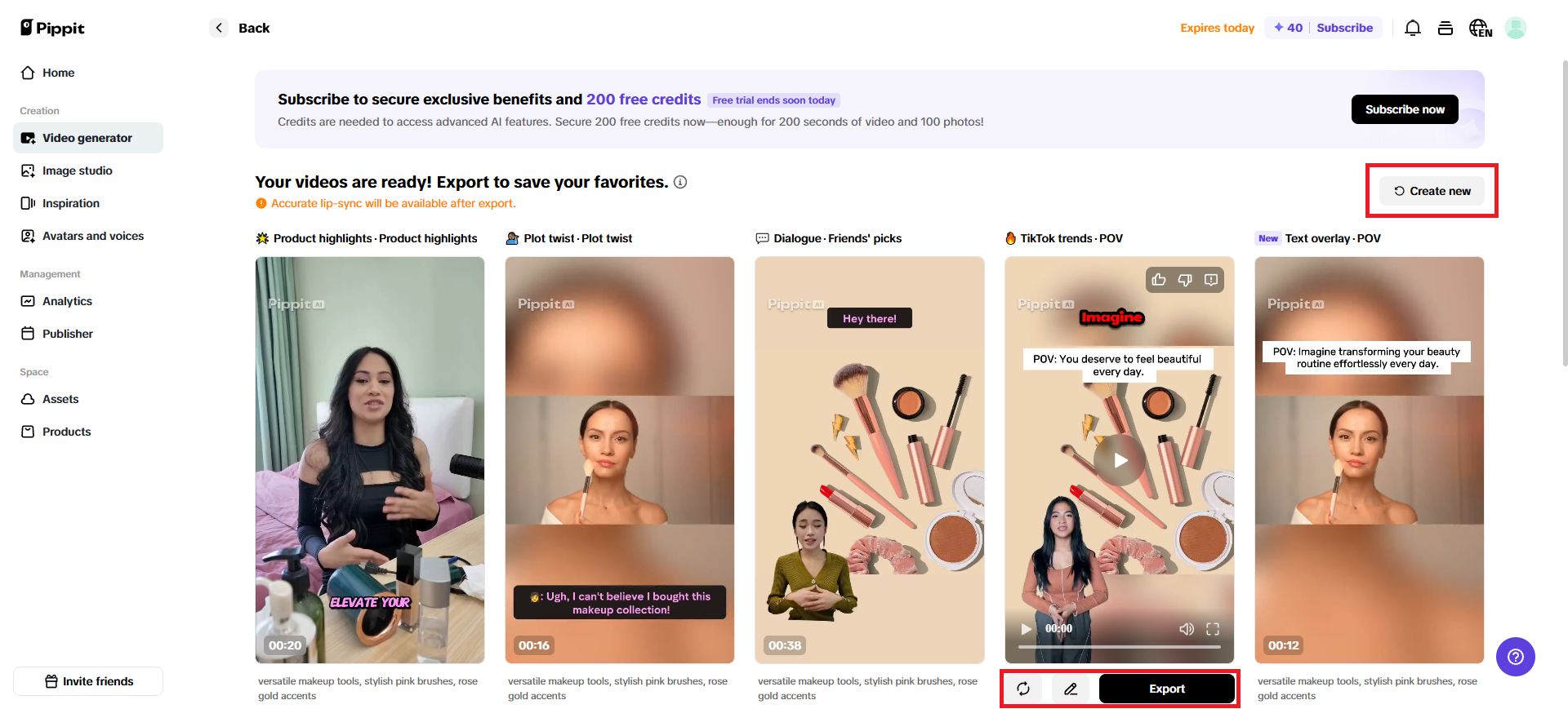 Select your preferred ad