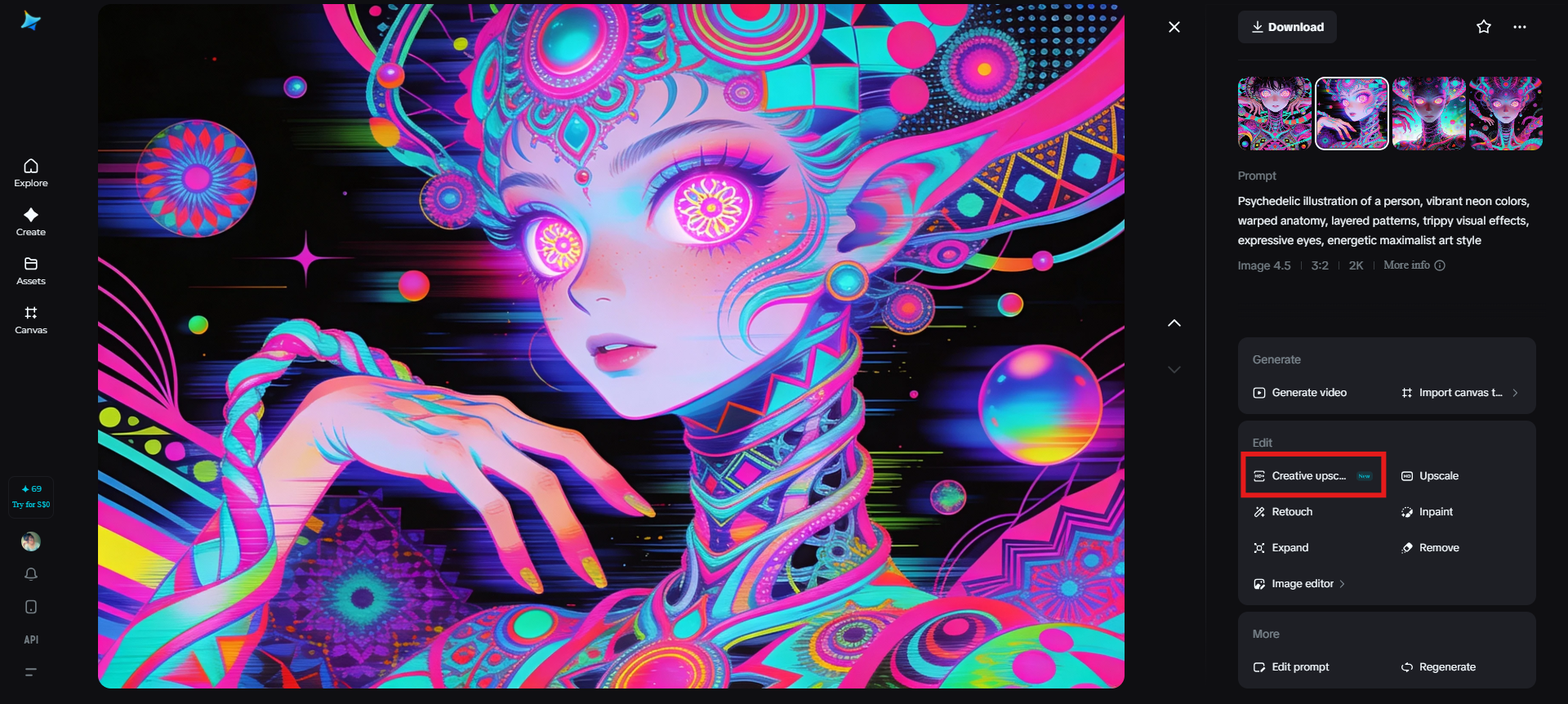 Creative upscale