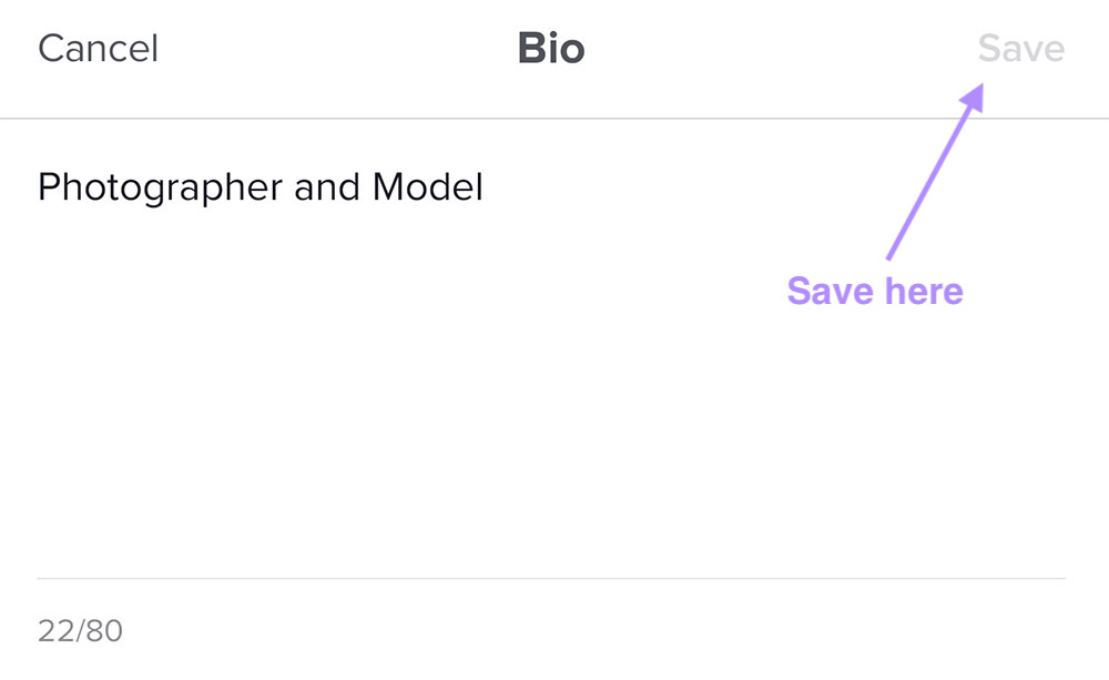 Kemas kini dan simpan bio