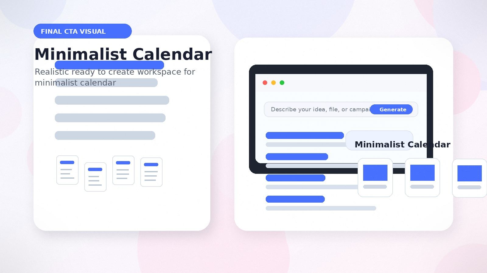 Minimalist Calendar realistic final CTA visual visual for minimalist calendar
