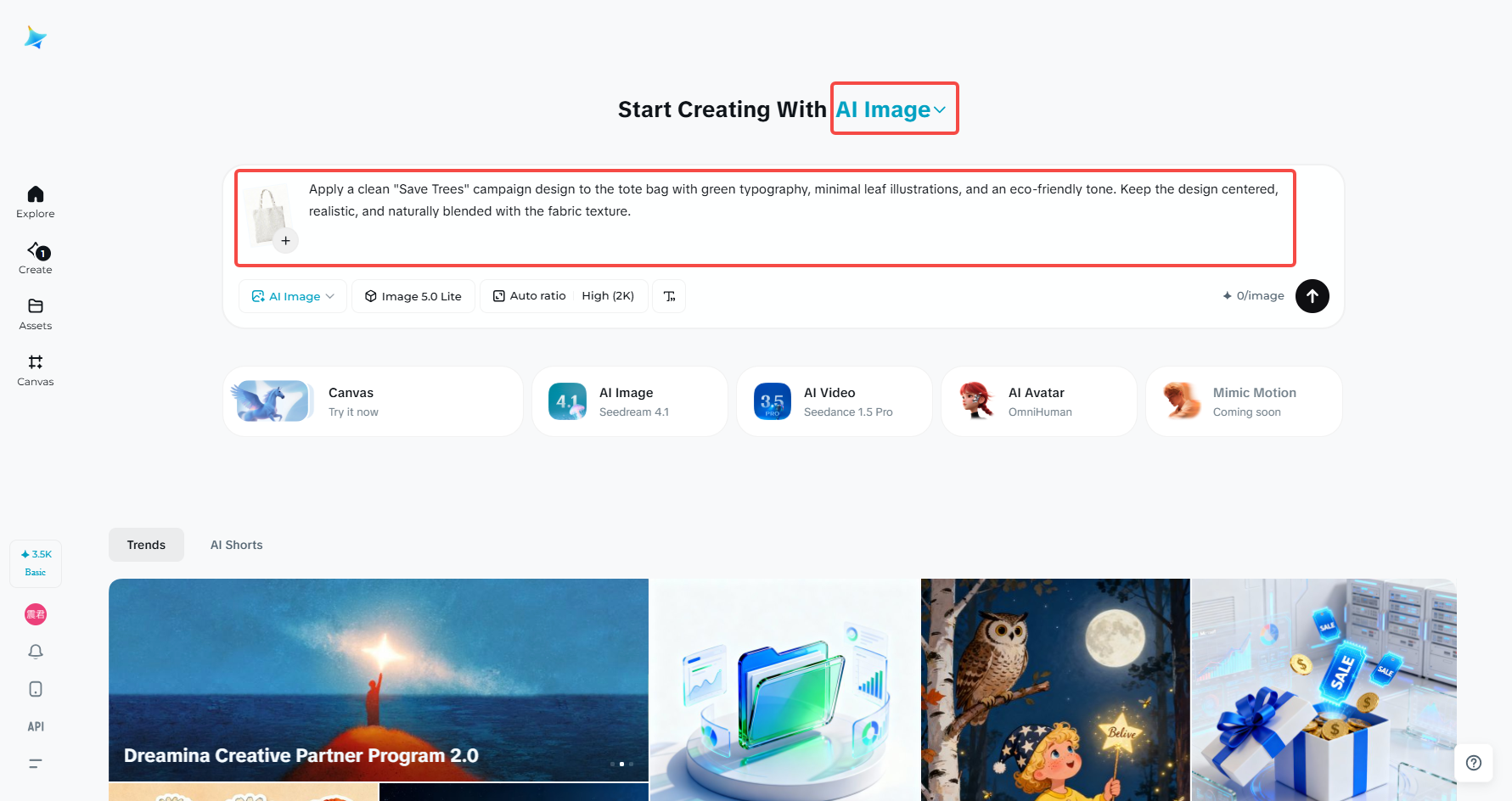 Încărcați o imagine cu o geantă de pânză și scrieți un prompt clar.