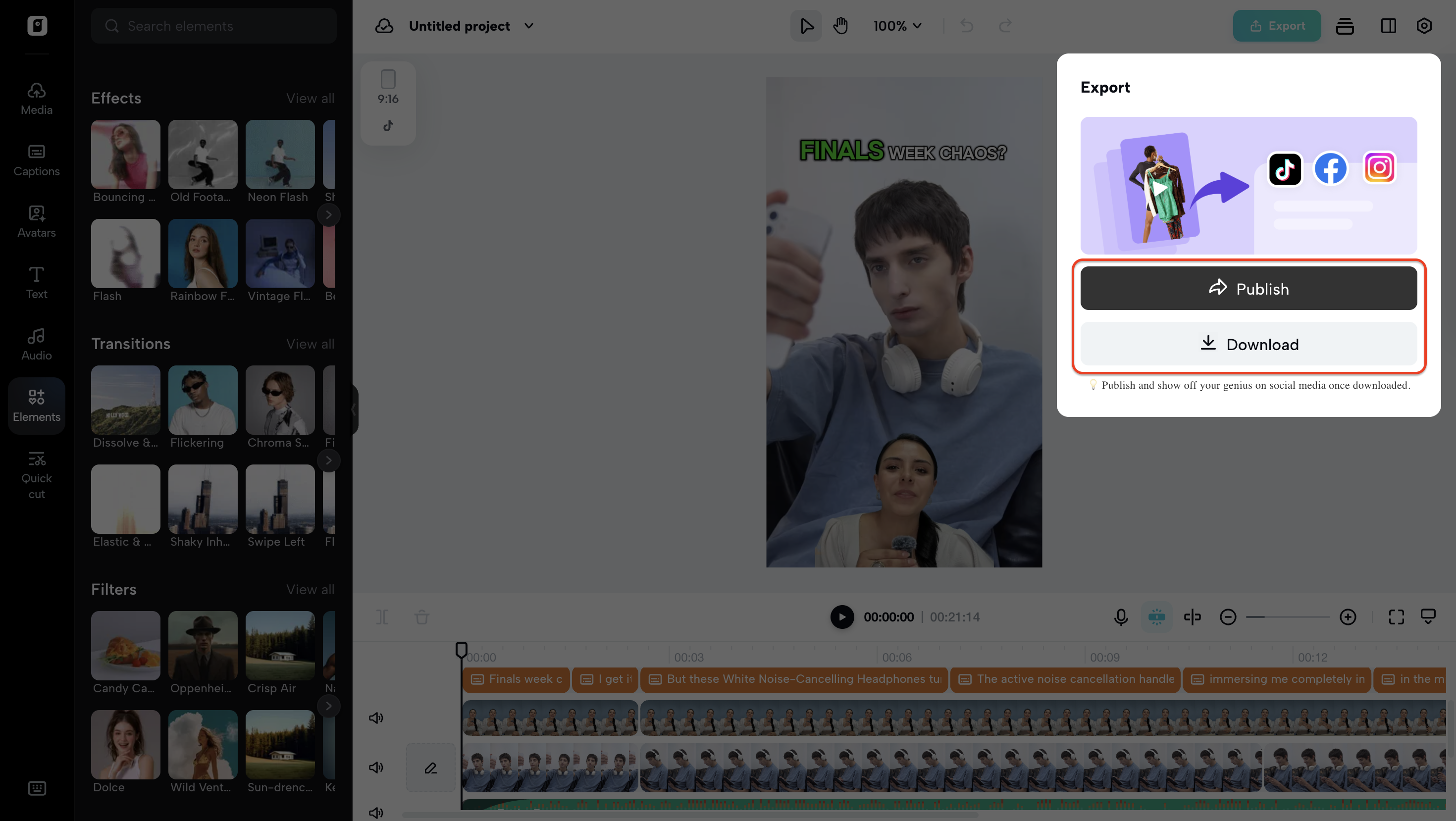 Export, publish, and track performance