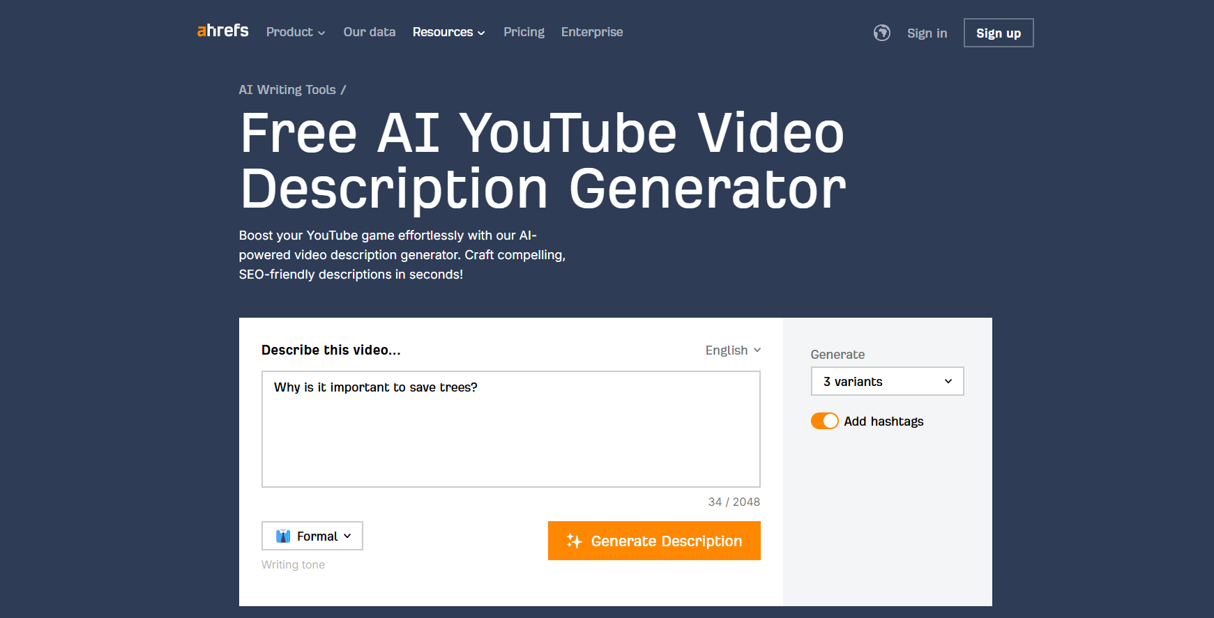 Giao diện Ahrefs