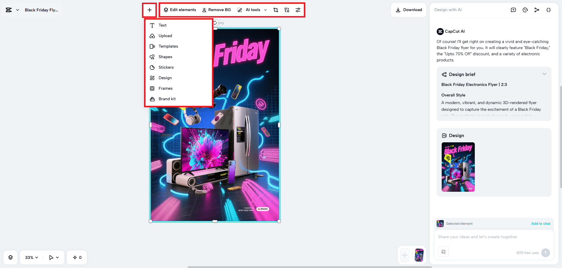 Sesuaikan reka bentuk risalah anda secara manual.