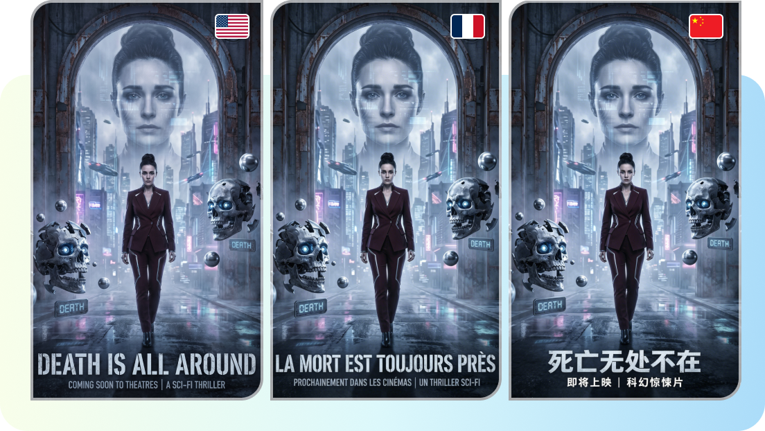 Precise text rendering with multilingual support