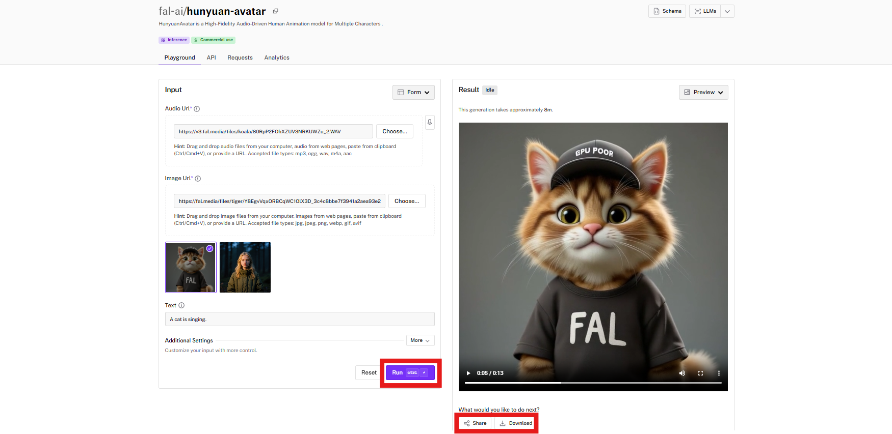 Generate video and download