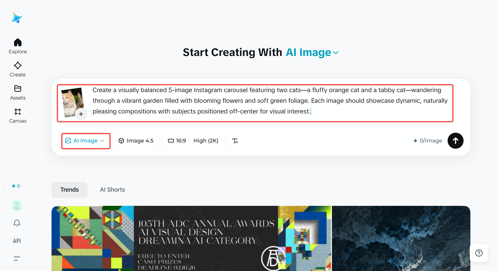 Upload your photos and add a text prompt