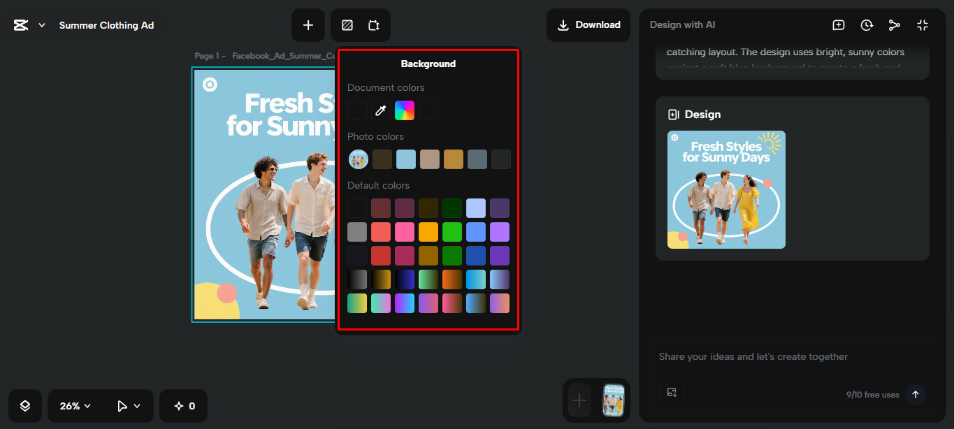 Editing the background on the CapCut desktop video editor