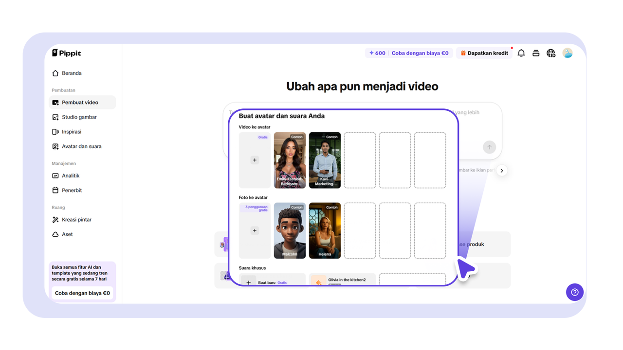Gunakan AI untuk membuat video yang Anda sukai.