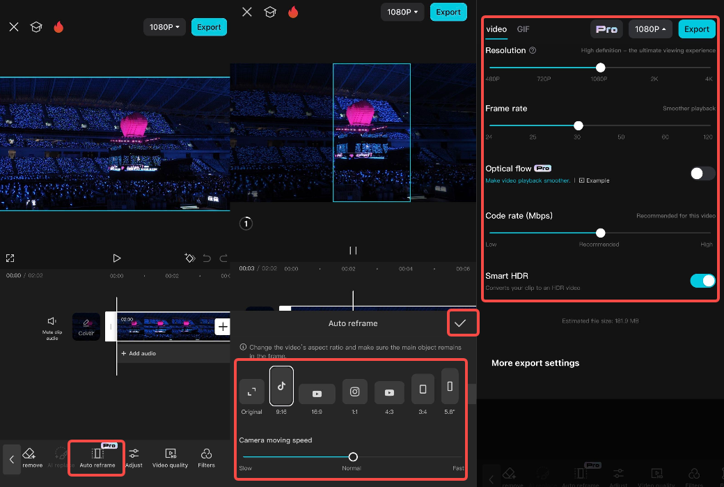 Make a horizontal video to vertical in the CapCut mobile app