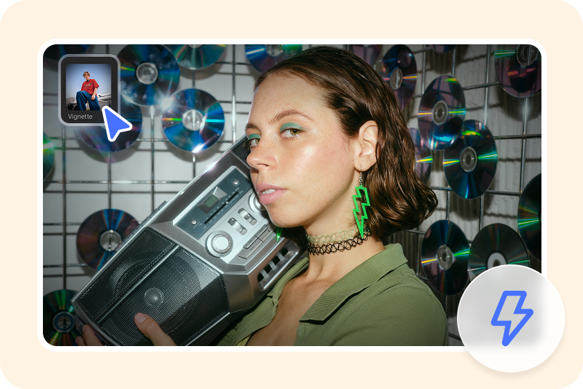 Quick application of vignette effect in CapCut