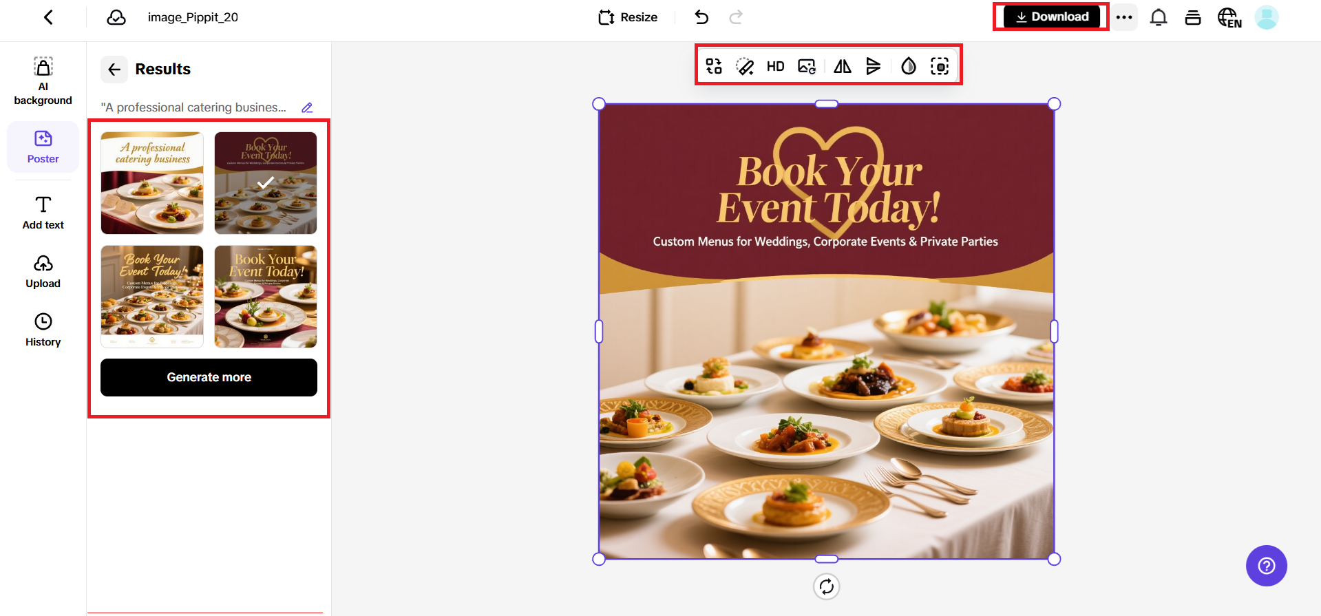 Customize and download your poster