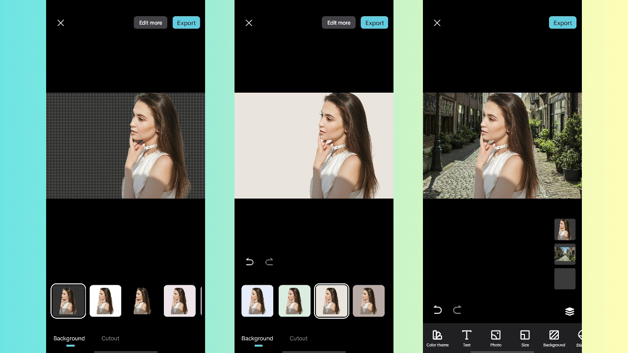 Uploads de fundo e predefinições de cores