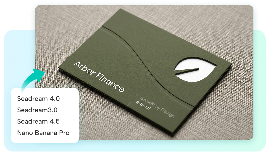 Choose AI models for business card generator AI design