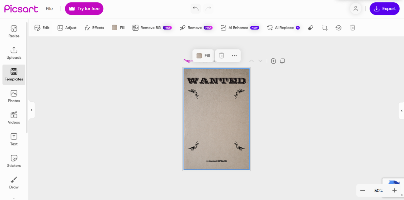Create your own wanted poster