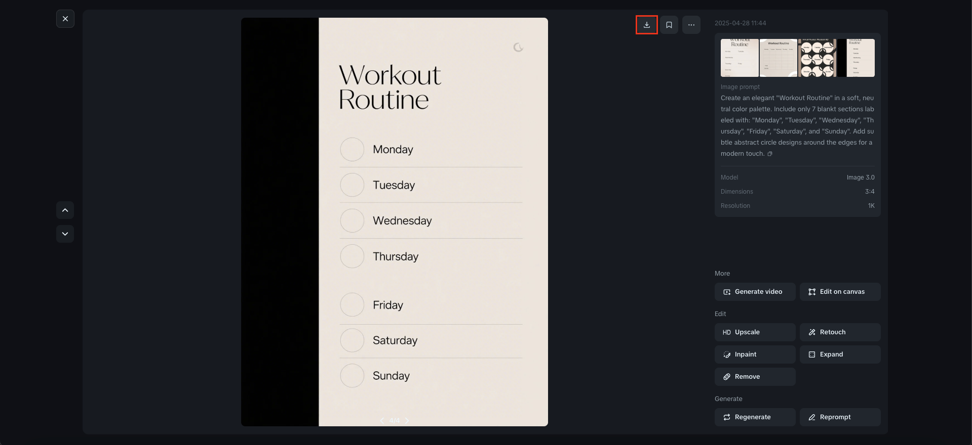 exercise schedule maker