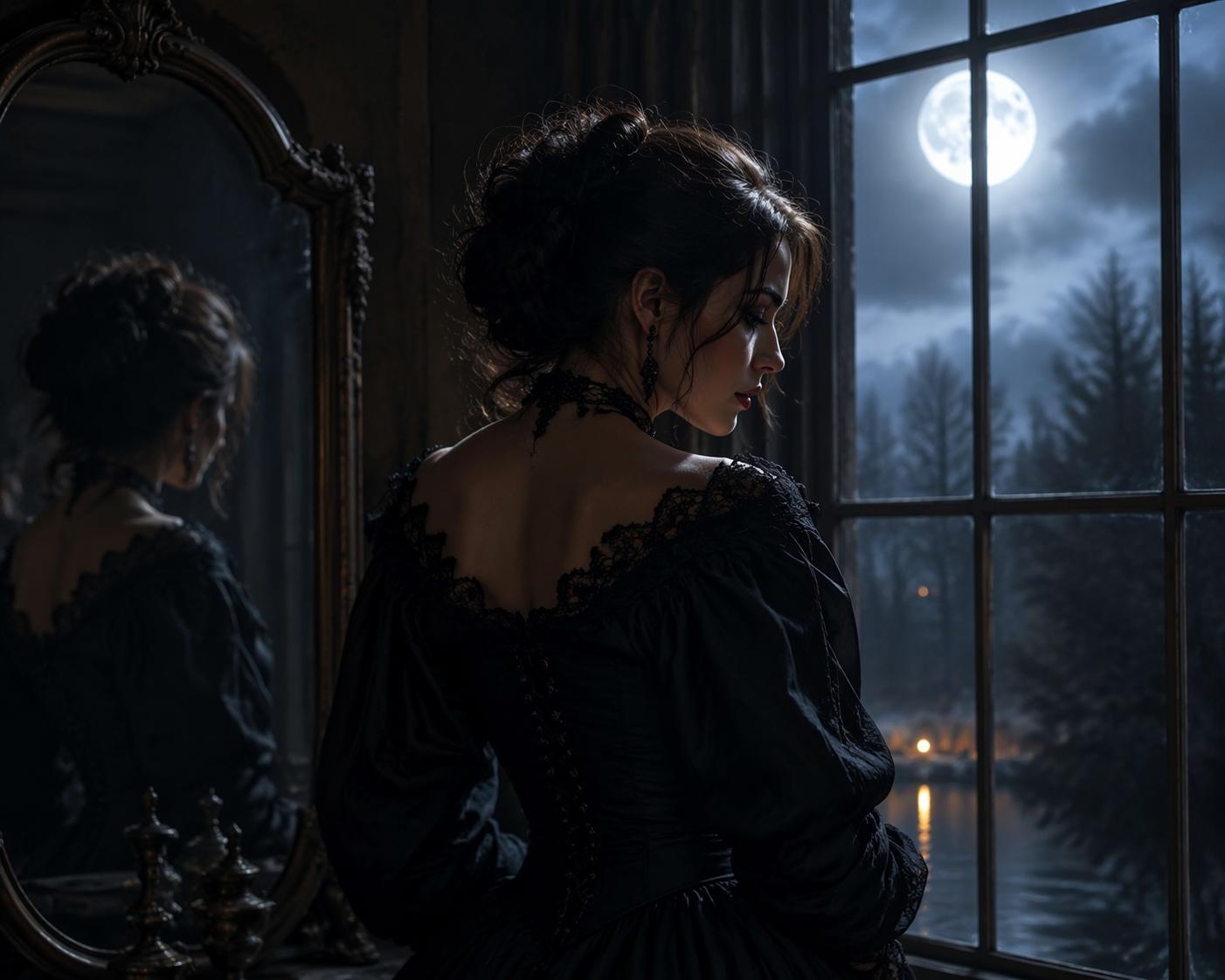 Dreamina AI whimsigoth penapis contoh gesaan 2: Gelap Bunga Whimsigoth