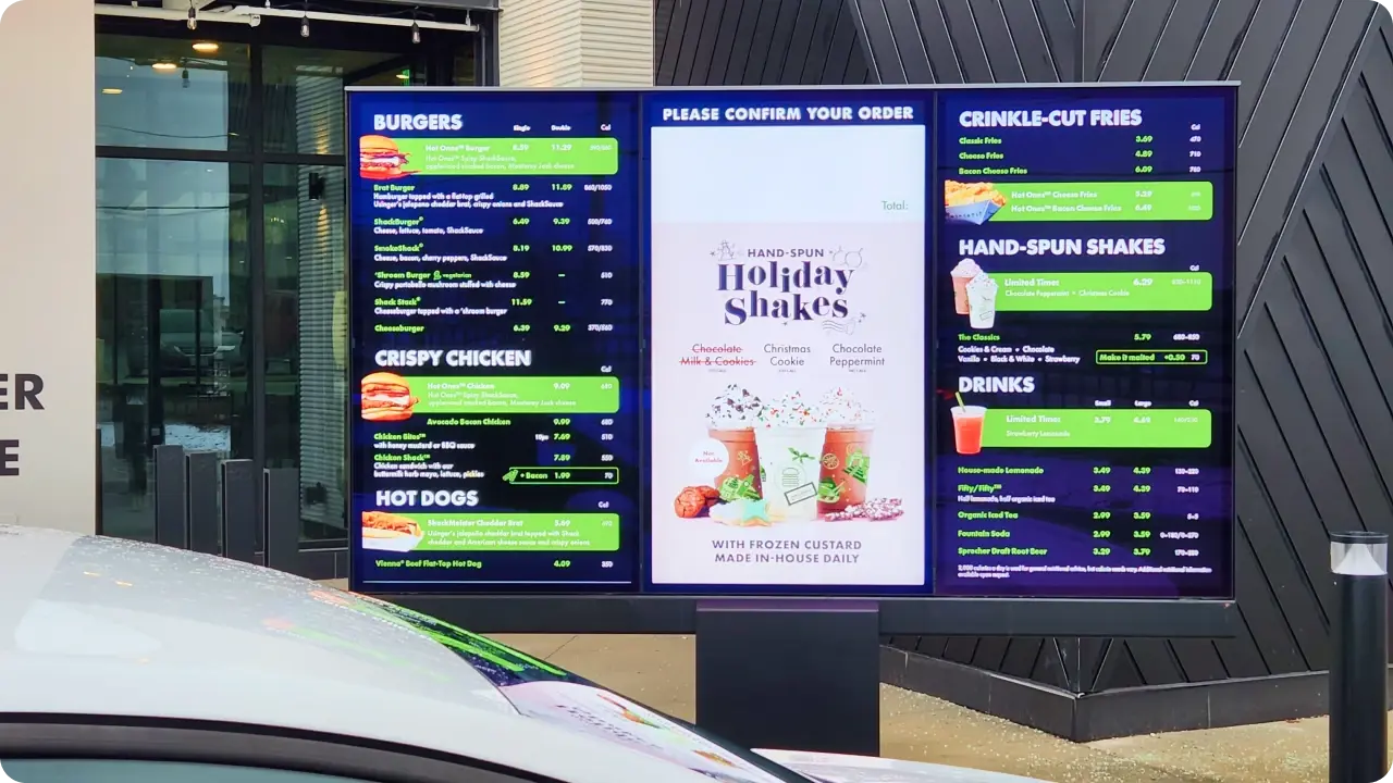 Digitale kioskmenu 's