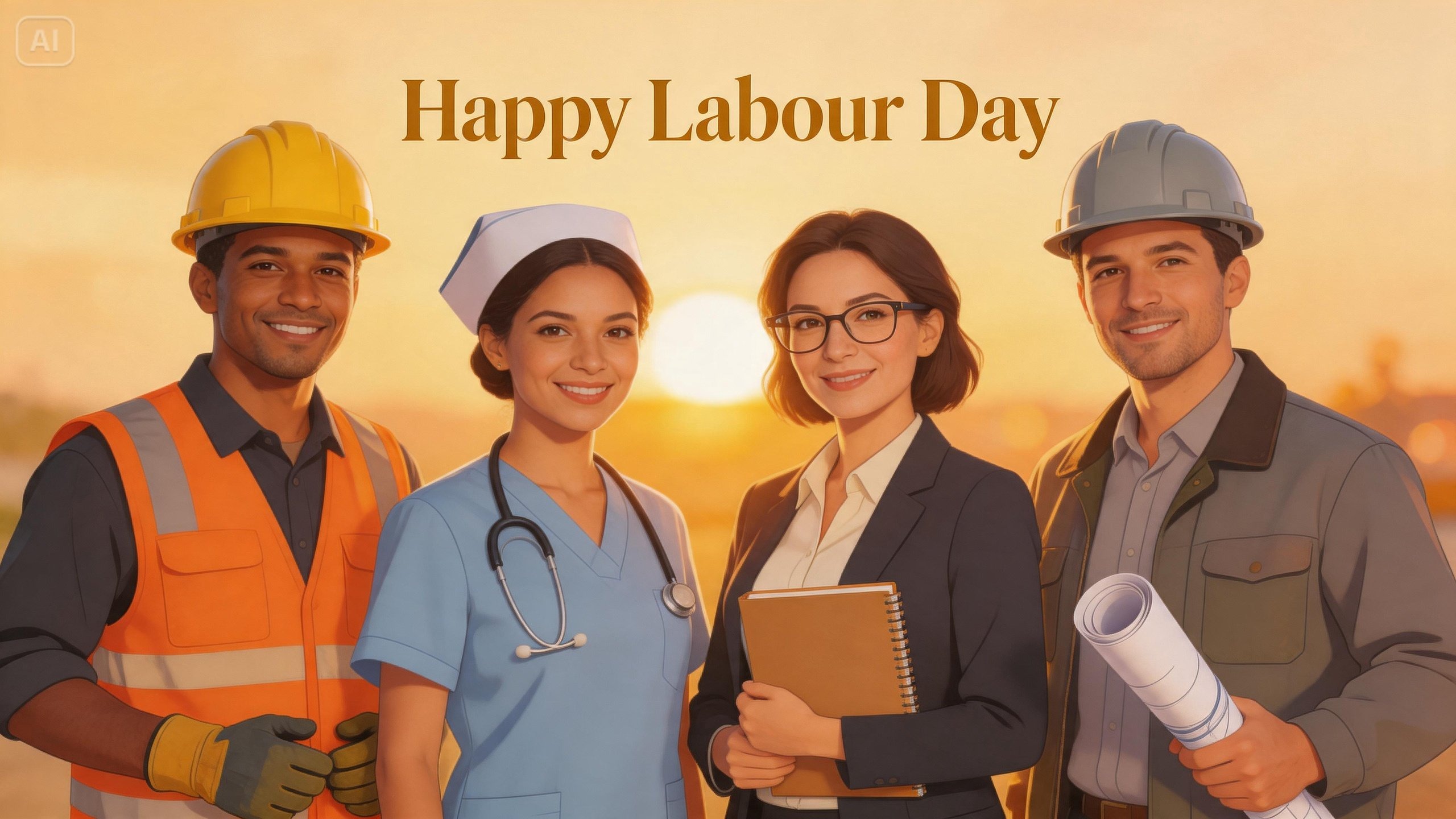 Grußkarte zum Tag der Arbeit AI Foto Hintergrundbild