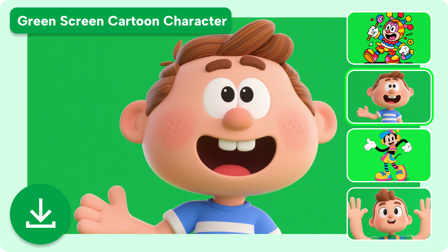 green screen cartoon character