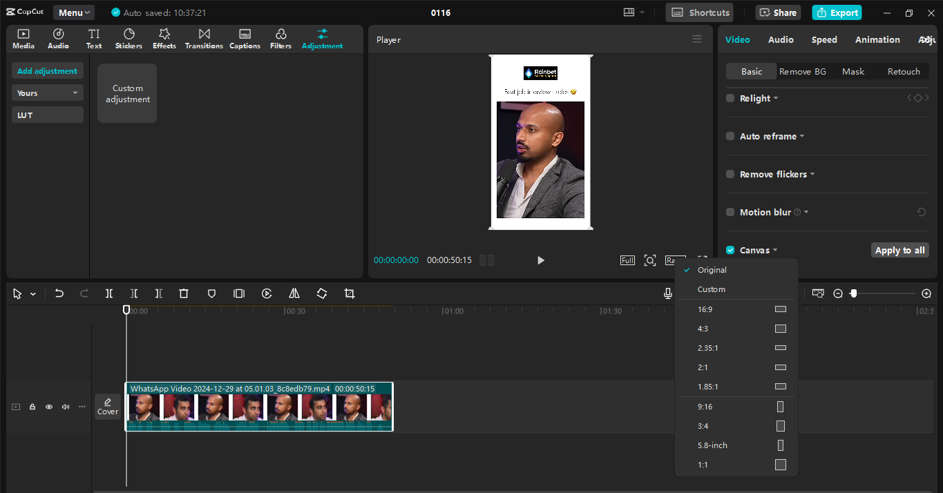 The interface of CapCut desktop video editor - the best software to create TikTok and YouTube Short