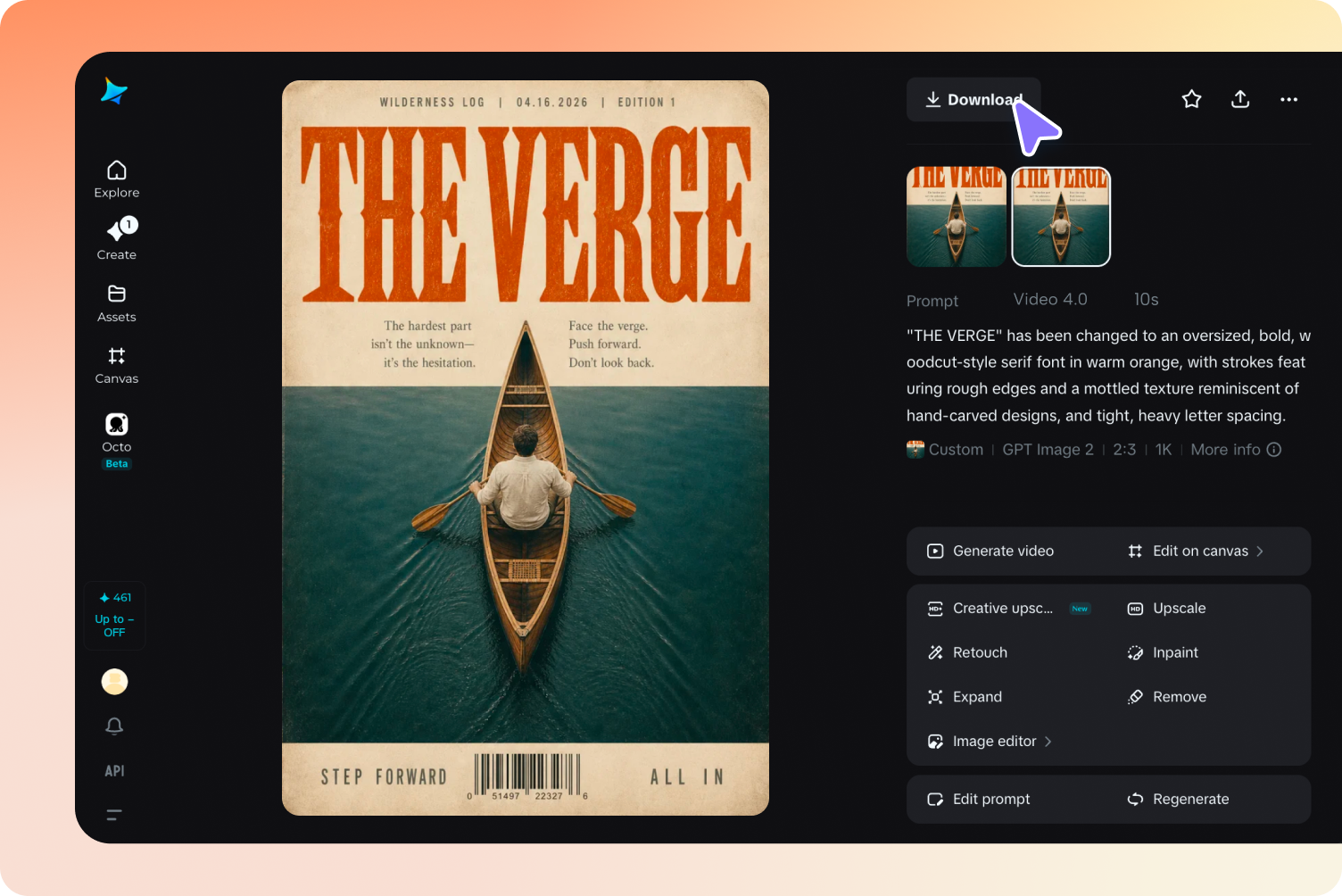 Preview, edit, and download your artwork