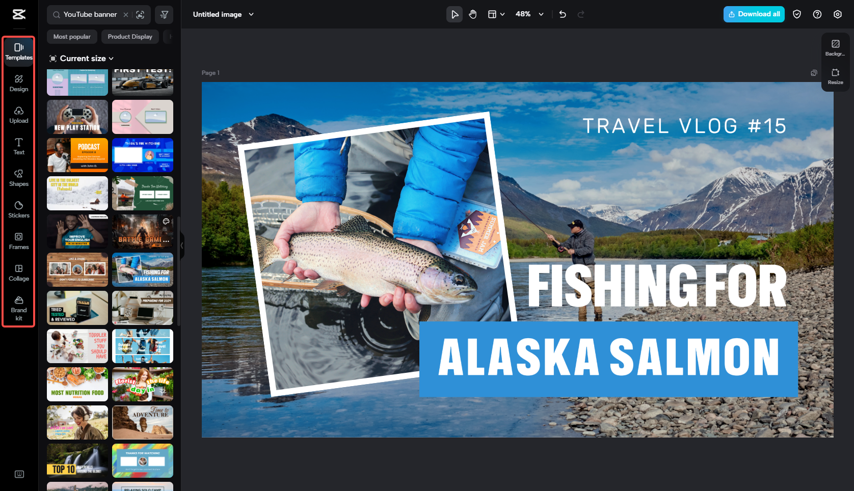 Edit the YouTube banner in CapCut