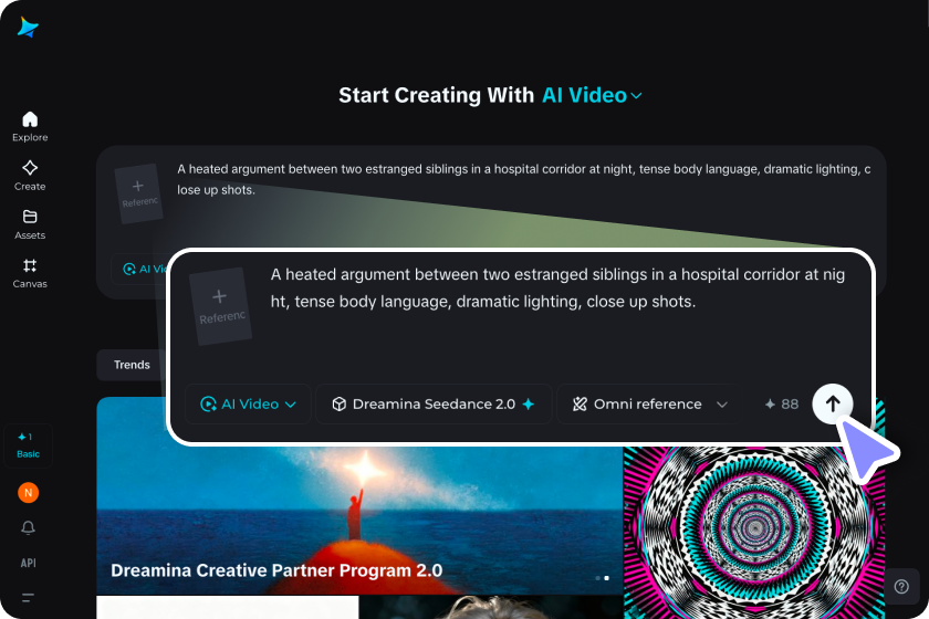 Buksan ang video generator at isulat ang iyong scene prompt