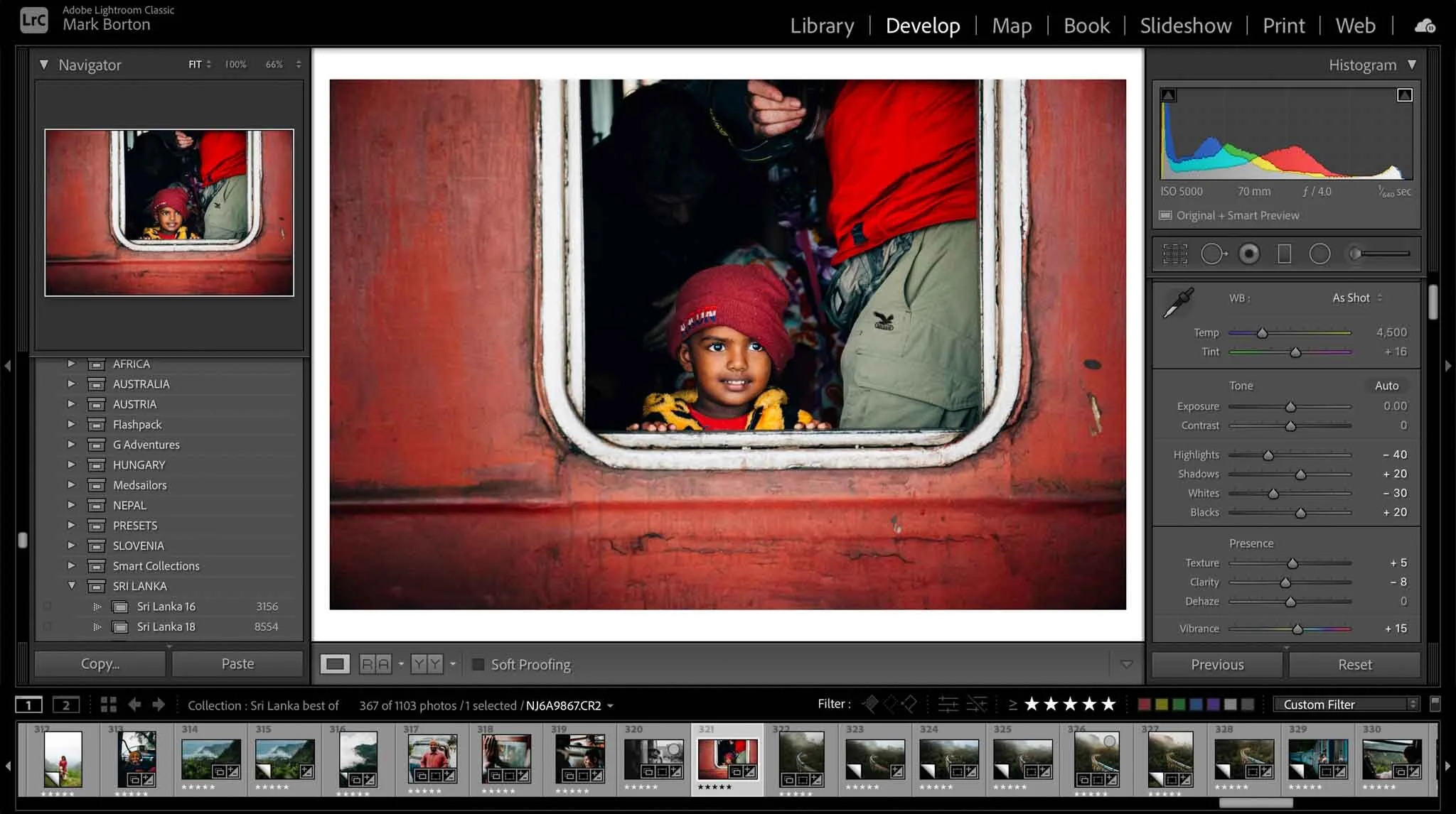 Interface of Lightroom - a good photo editing software for beginners