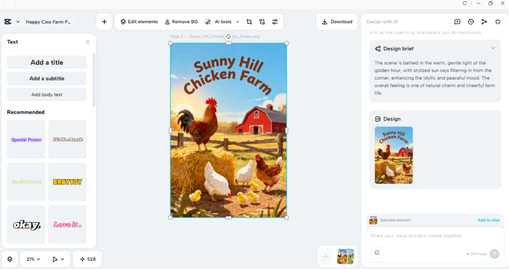 Interface of the CapCut desktop video editor - an efficient tool to make animal farm posters