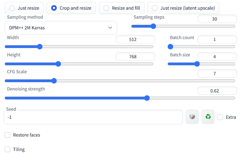 Set the outpainting features