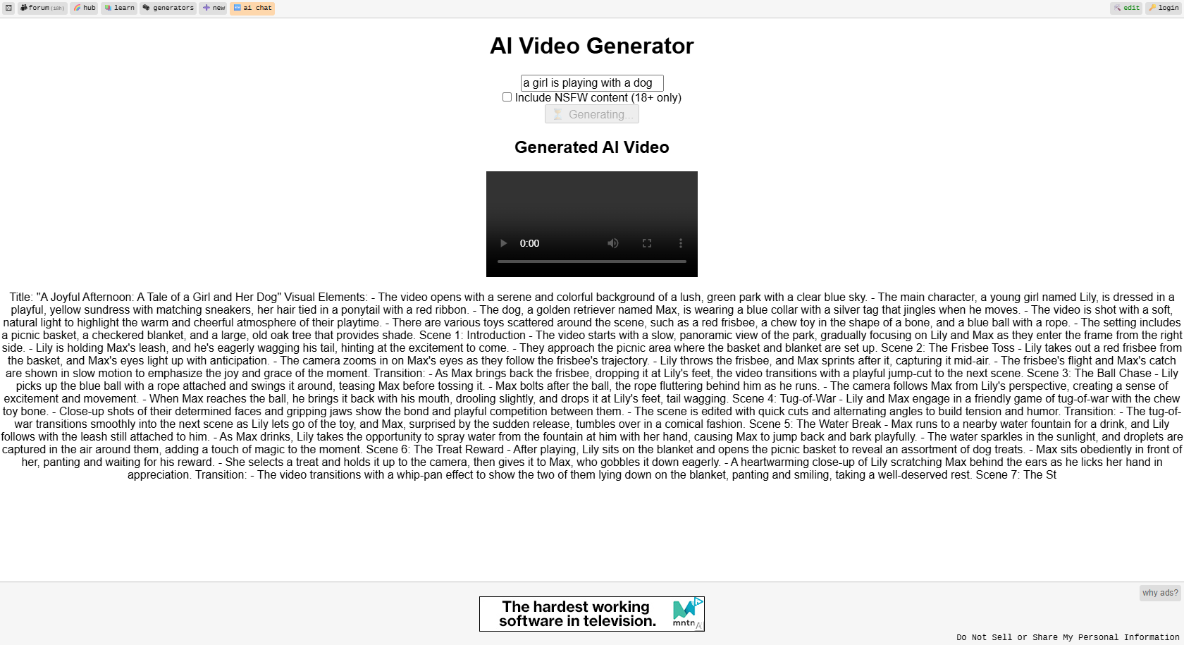Perchance AI generator