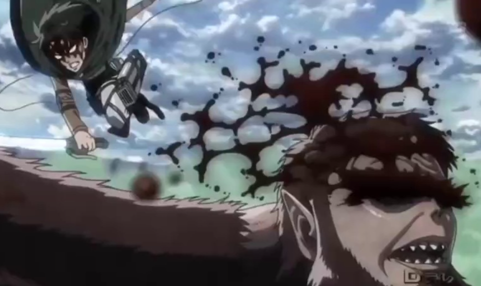 Levi VS Beast Titan - Serangan terhadap Titan