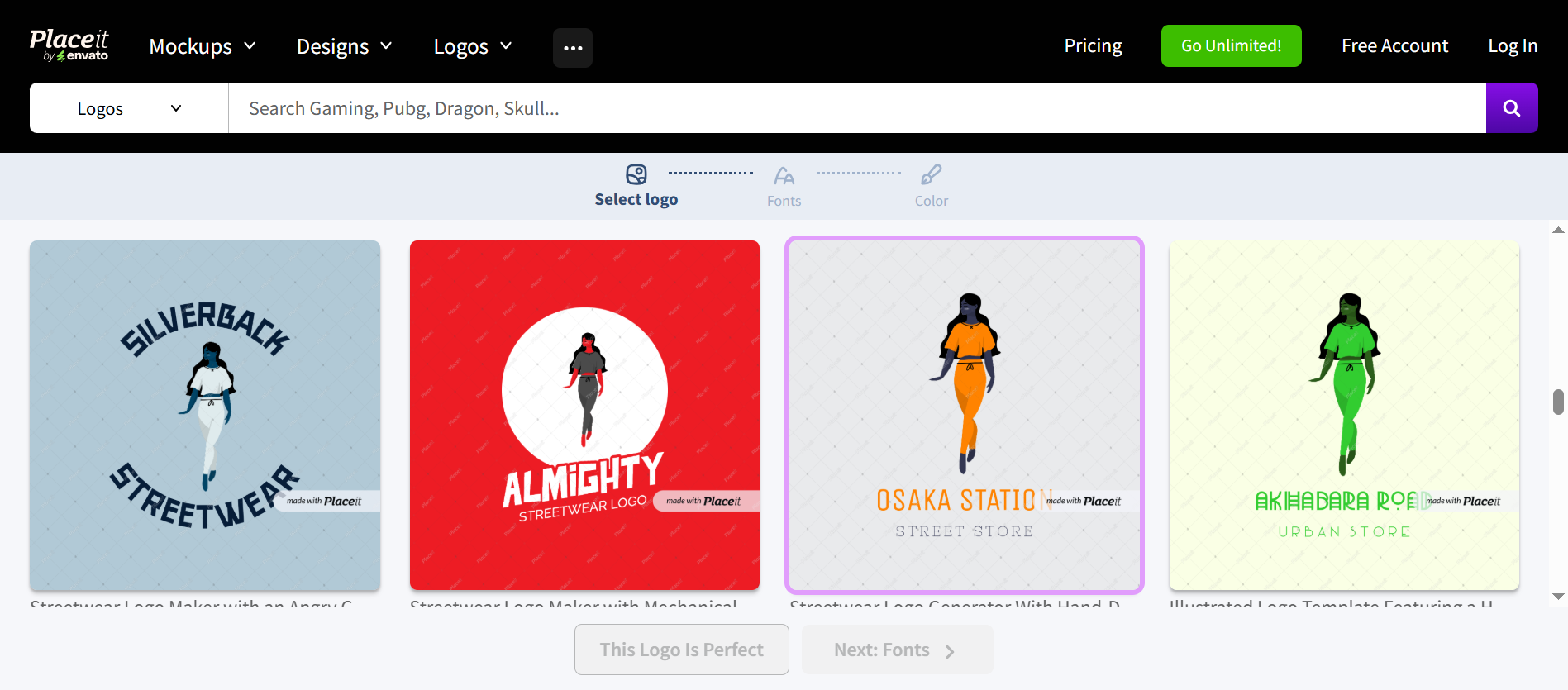 Placeit - website to modify clothing brand logo template
