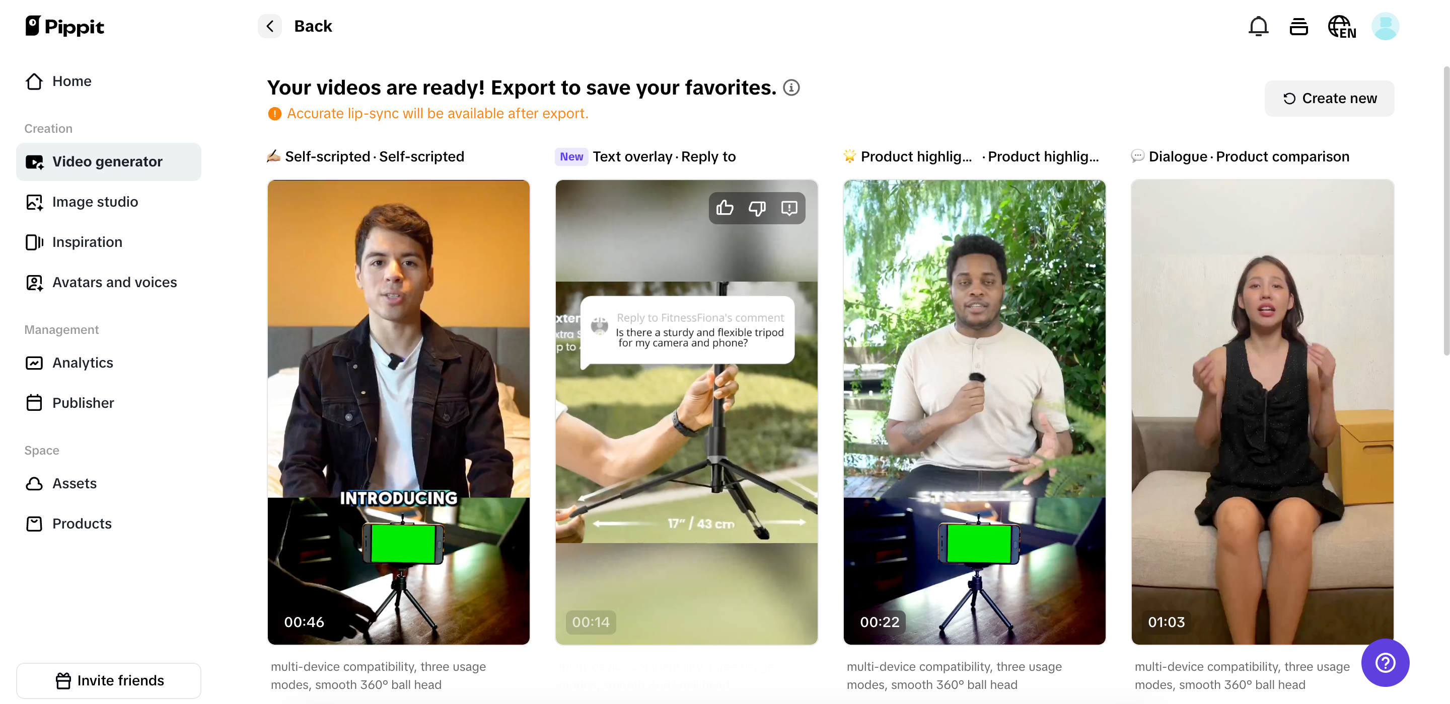 Pumili mula sa mga AI-generated na video