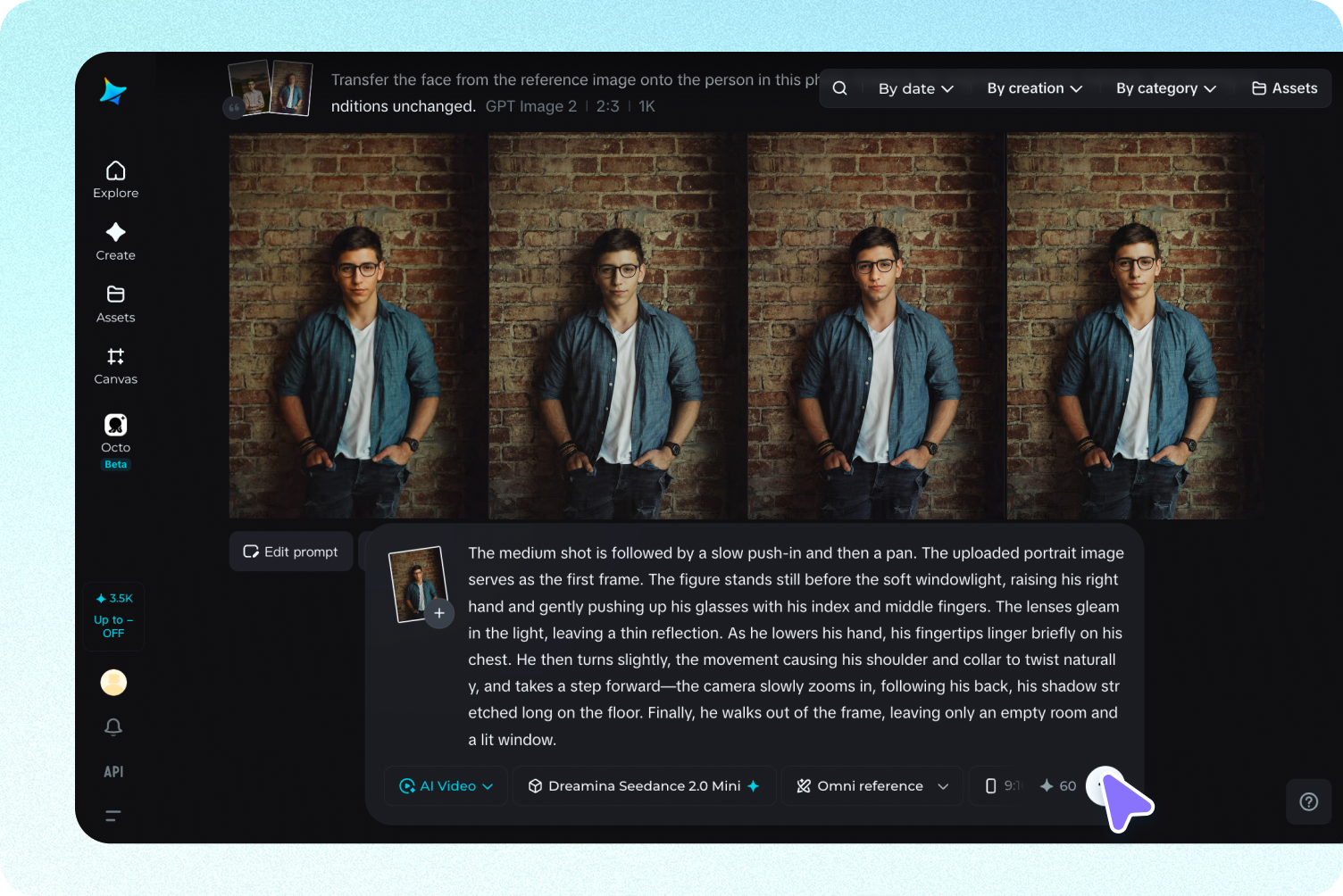 Animate the swapped image into a video