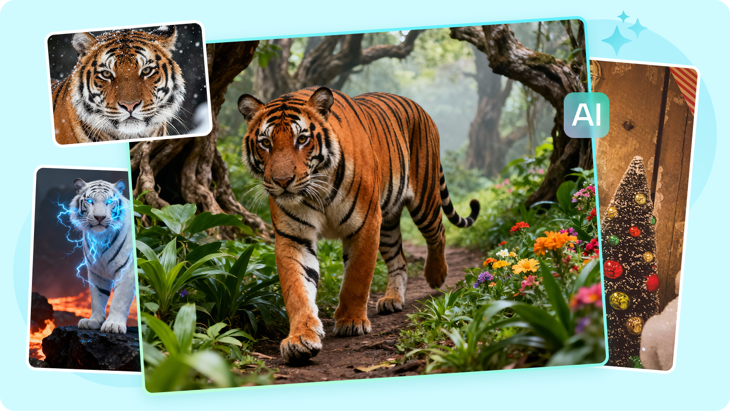 8 ideas de diseño para crear imágenes de tigres con IA con un estilo fuerte y majestuoso