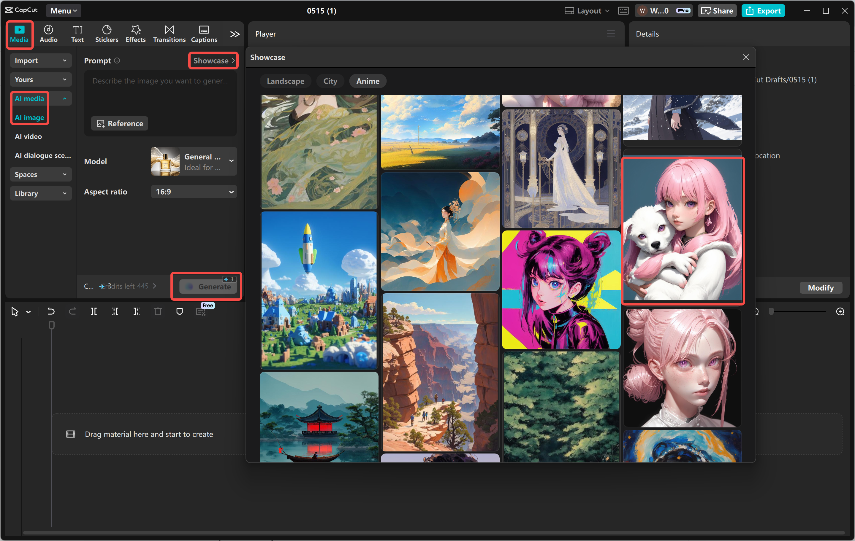 Accessing an AI video maker in the CapCut desktop video editor