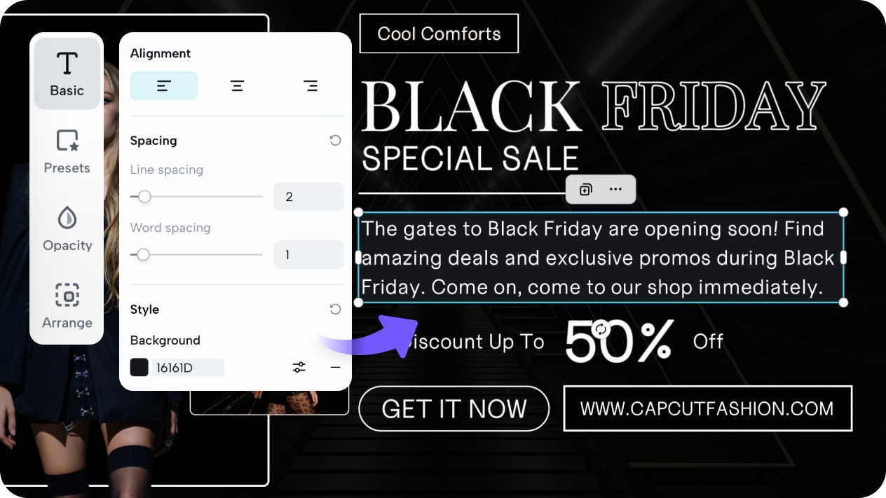 Instant banner creation with custom templates