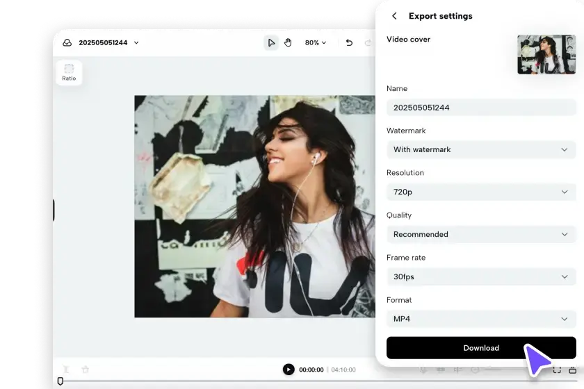 Export & share the video